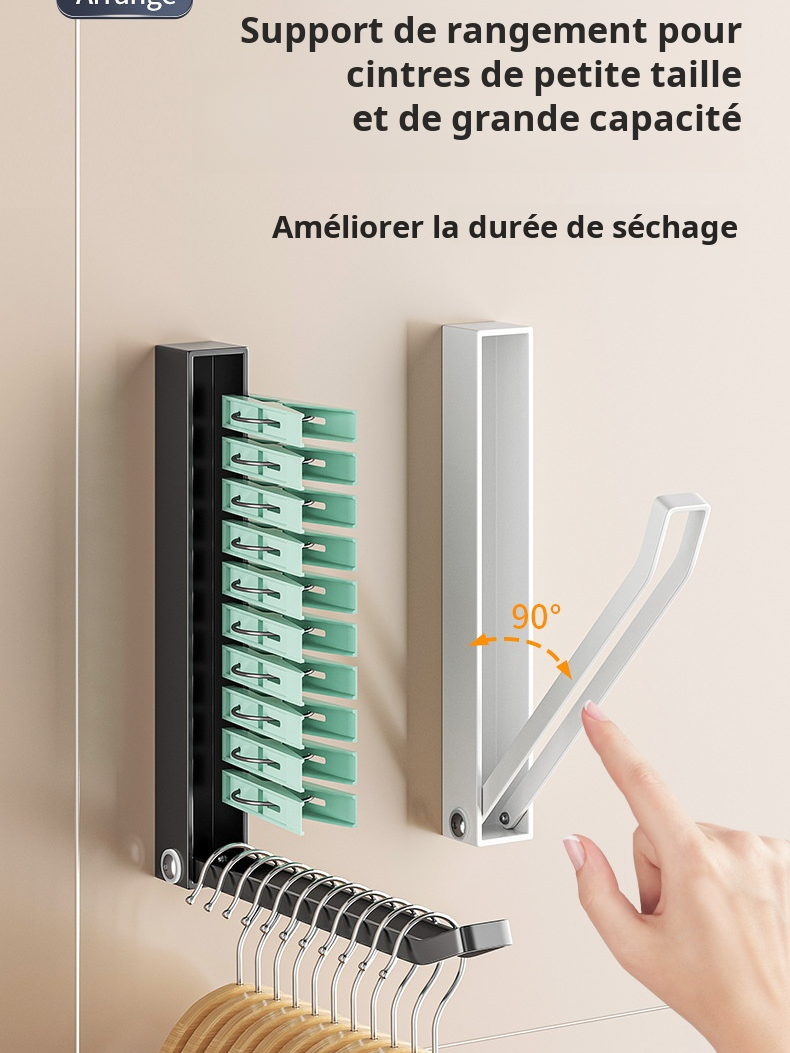 Cintre pliable sans trous, support de rangement, organisateur mural de maison, artefact de balcon, c