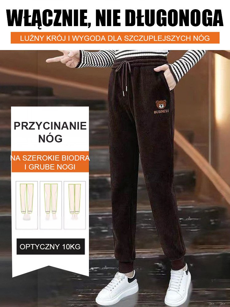 Grube spodnie dresowe pluszowe miś