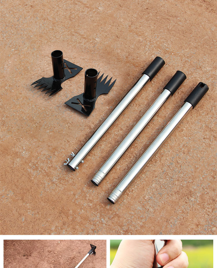 정원에서 원예공구 사용 장면