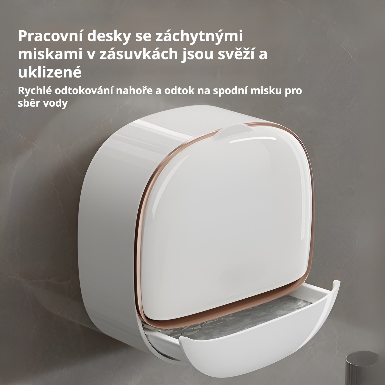  Nástěnná luxusní mýdlenka bez vrtání, odkapávací držák na mýdlo