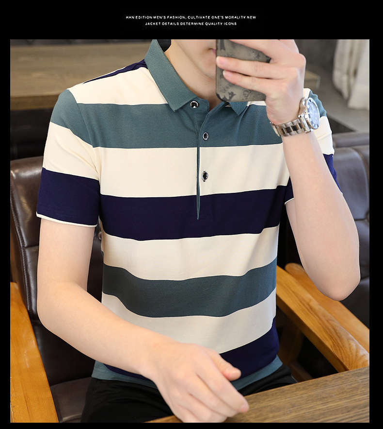 터틀넥 넥라인 디테일 남성 반팔 티셔츠