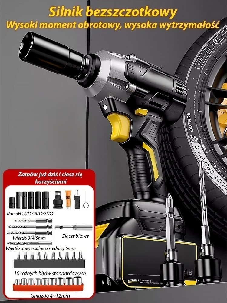 Duży moment obrotowy akumulatorowy klucz udarowy