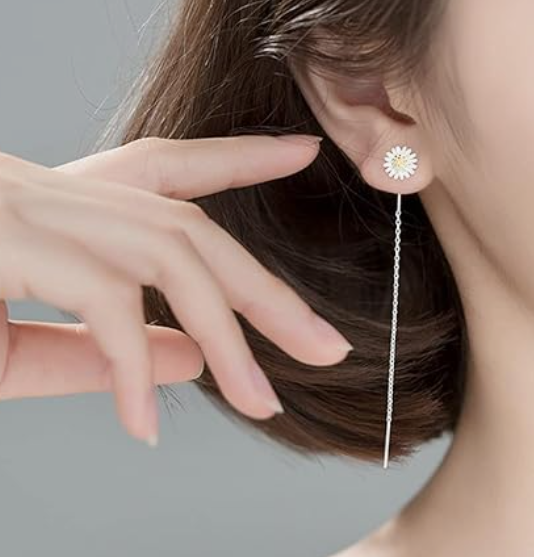 回転ひまわりのピアス・リング・ネックレス3点セット