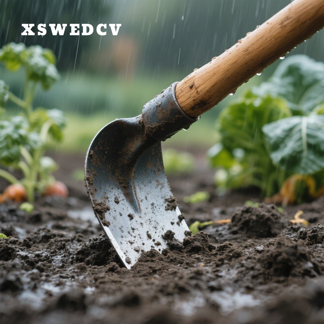 Farmářská motyka na zahradě