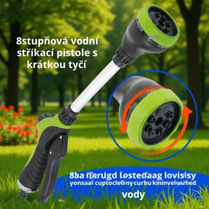  Hliníková vodní stříkací pistole s osmistupňovou tryskou
