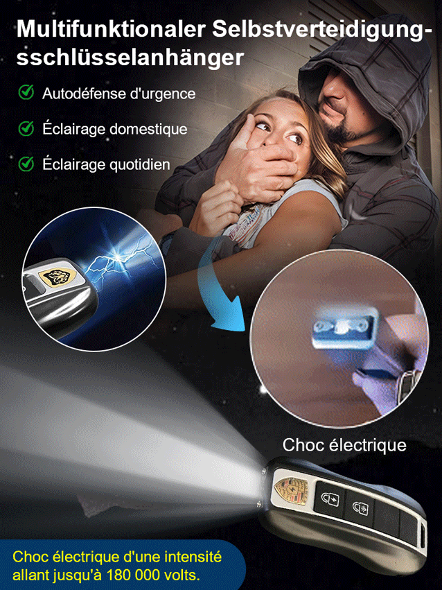Porte-clés de défense personnelle multifonction.