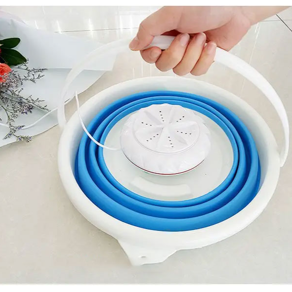 ポータブル式折り畳み洗濯機、超音波洗浄、折り畳み式で収納便利