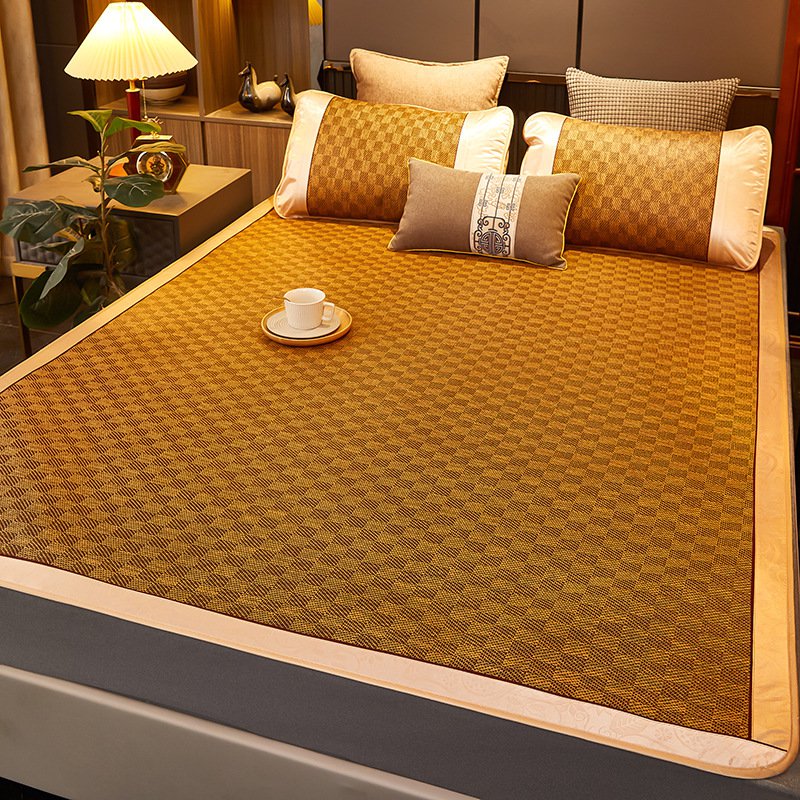 เสื่อหวายธรรมชาติแบบพับได้สำหรับฤดูร้อน