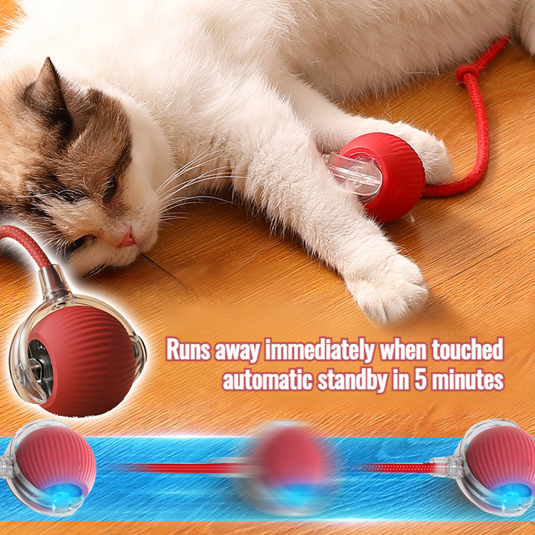 Intelligent Automatic Jumping Pet Toy Ball with Rope Teaser Toy Ball