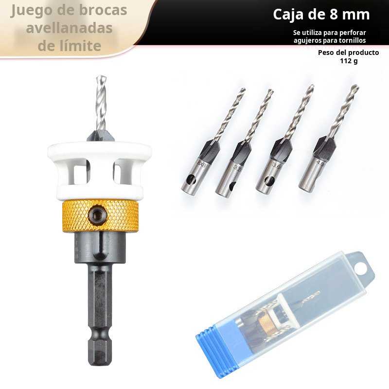 Broca avellanadora de cuatro filos con cabezal de aleación y orificio cónico JMY Woodworking Limited