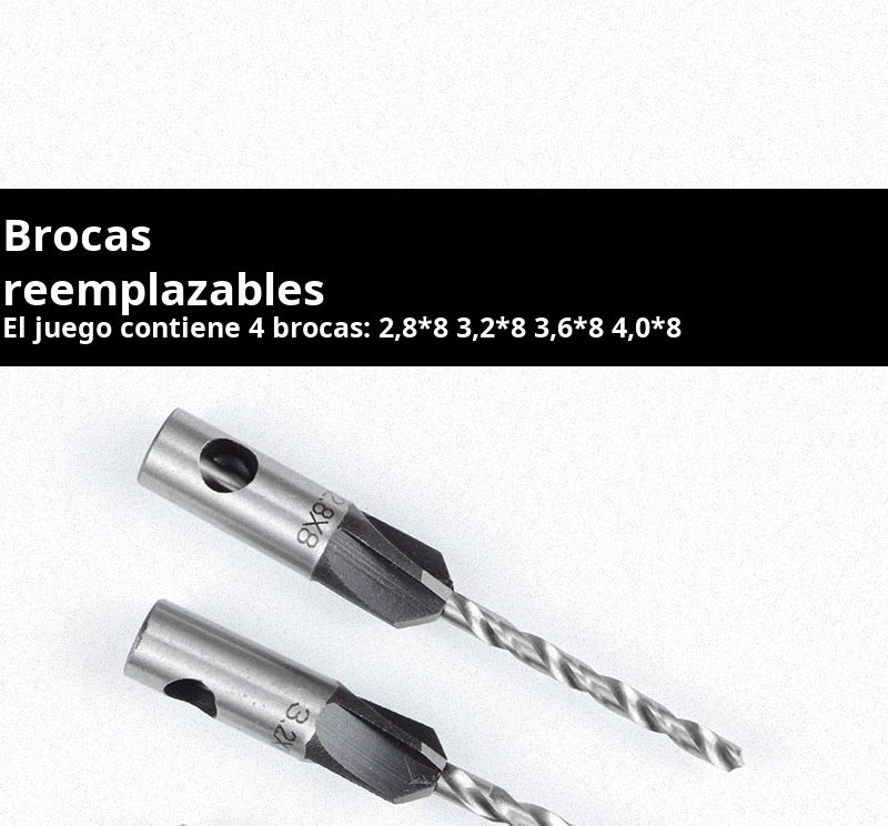 Detalle del filo de corte de la broca avellanadora