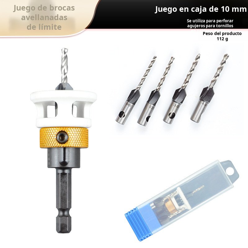 Broca avellanadora de cuatro filos con cabezal de aleación y orificio cónico JMY Woodworking Limited