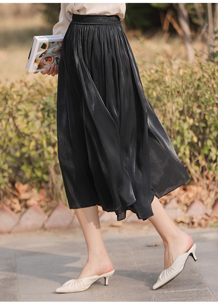 트렌디한 A라인 플리츠 스커트