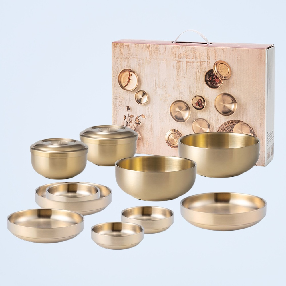 ゴールド304ステンレススチール調味料皿韓国キムチ冷菜ご飯小鉢