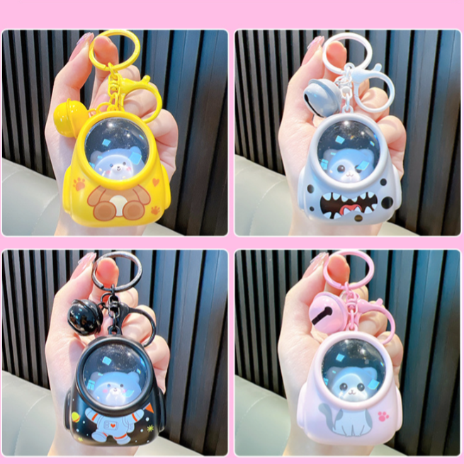 캐릭터 발광 곰돌이 고양이 백팩 키링 무드등 장식 학생 책가방