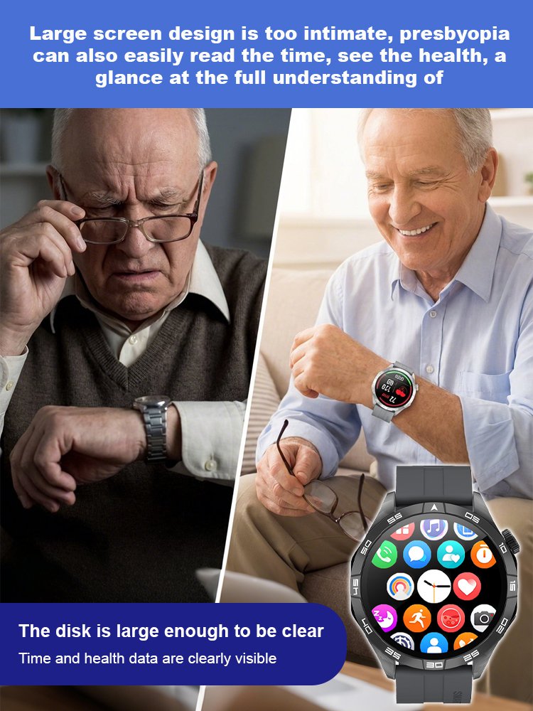 Smart Watch with All-day Blood Sugar & Heart Rate Monitoring, Bluetooth Calling, Fitness Tracker