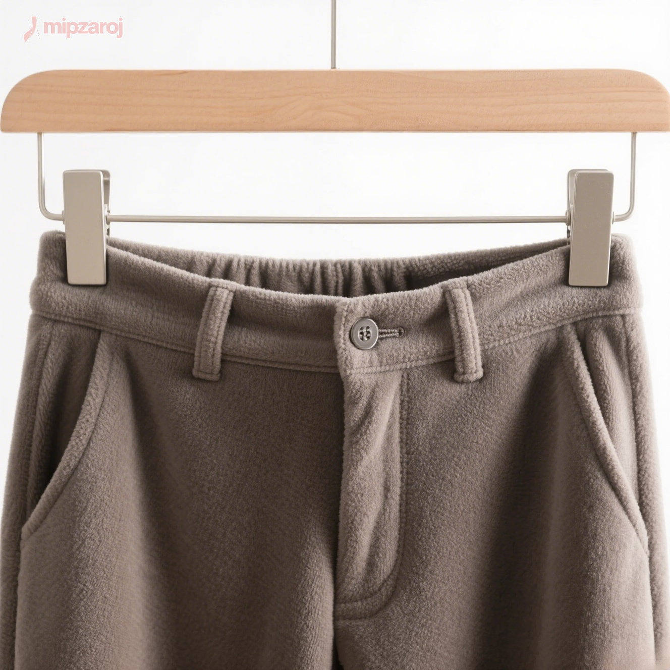 グレーのフランネル長ズボン