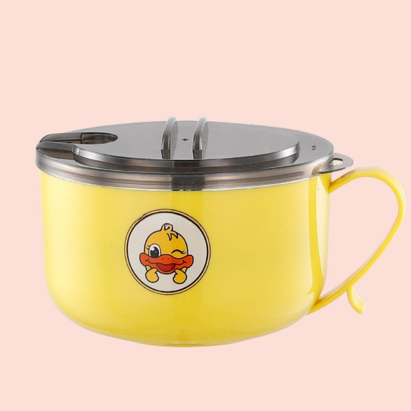 وعاء معكرونة فورية من الفولاذ المقاوم للصدأ 304 مع غطاء وعاء معكرونة فورية للطالبات