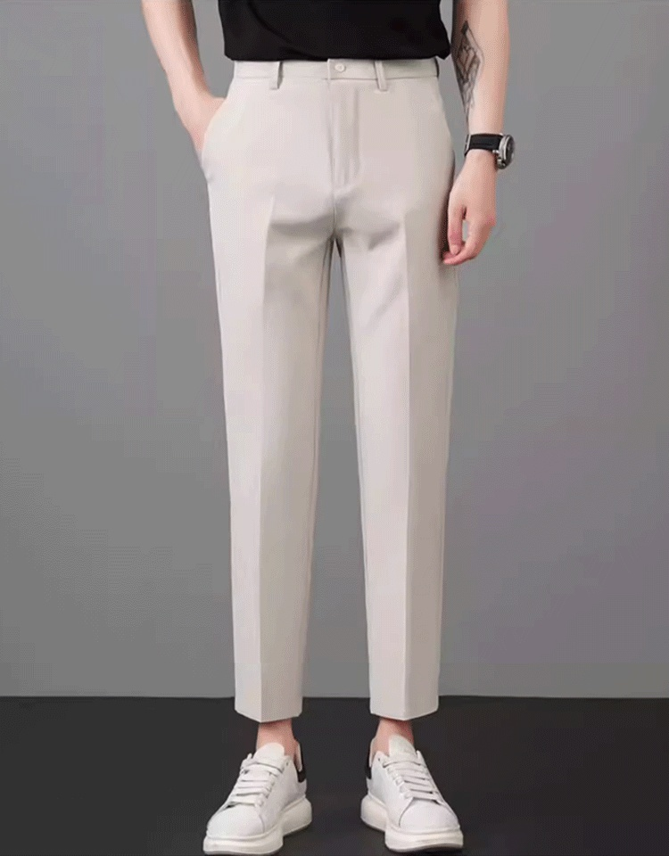 넌 아이언 및 링클프리 9부 정장 바지