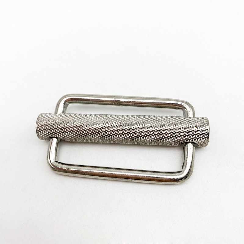 ステンレススチール製ローレットベルトバックル 調整できないスライド式デイバックル ウェビング・ローレット・ベルト・アクセサリー ステンレススチールベルトバックル