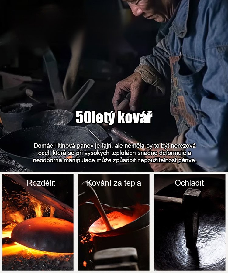 【Nepotažená zdravá pánev】doplnění železa, čistá železná nepřilnavá pánev