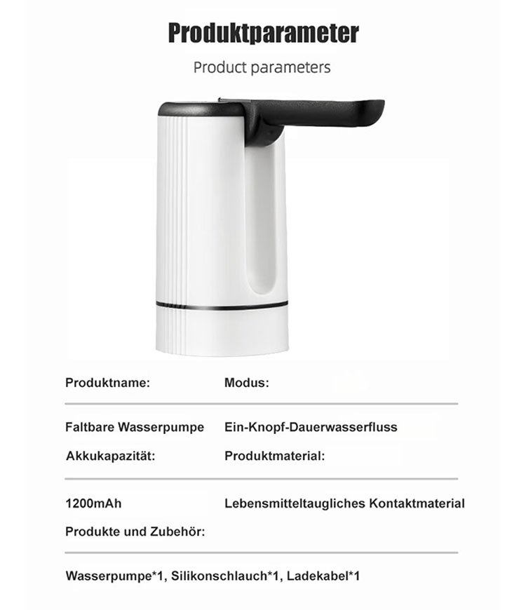Faltbarer elektrischer Wasserabsauger