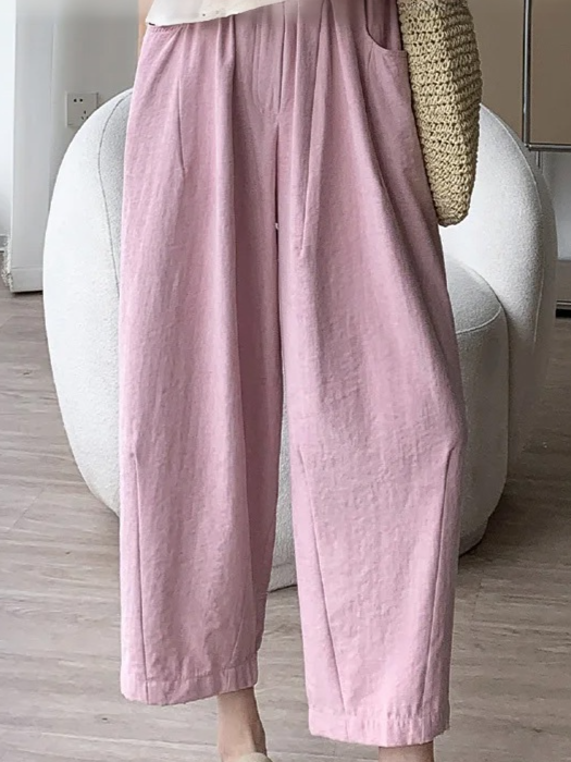 Dámské kalhoty s vysokým pasem ve stylu "mrkve"