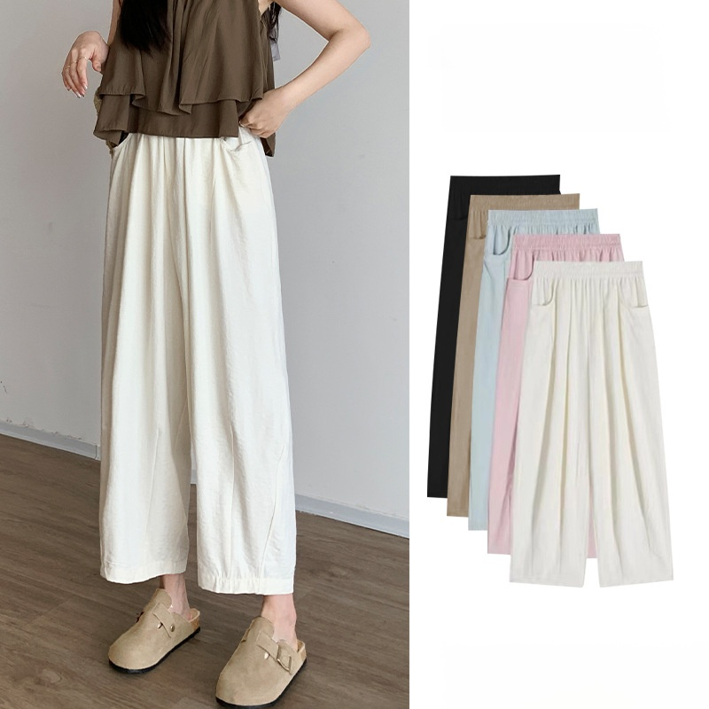 여성용 봄여름 하이웨이스트 루즈핏 배기팬츠