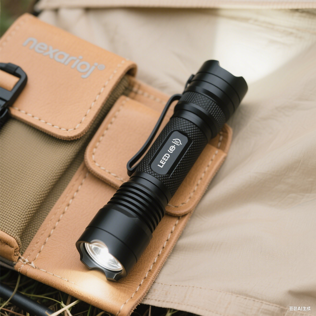 Linterna portátil de doble fuente de luz LED de enfoque ajustable