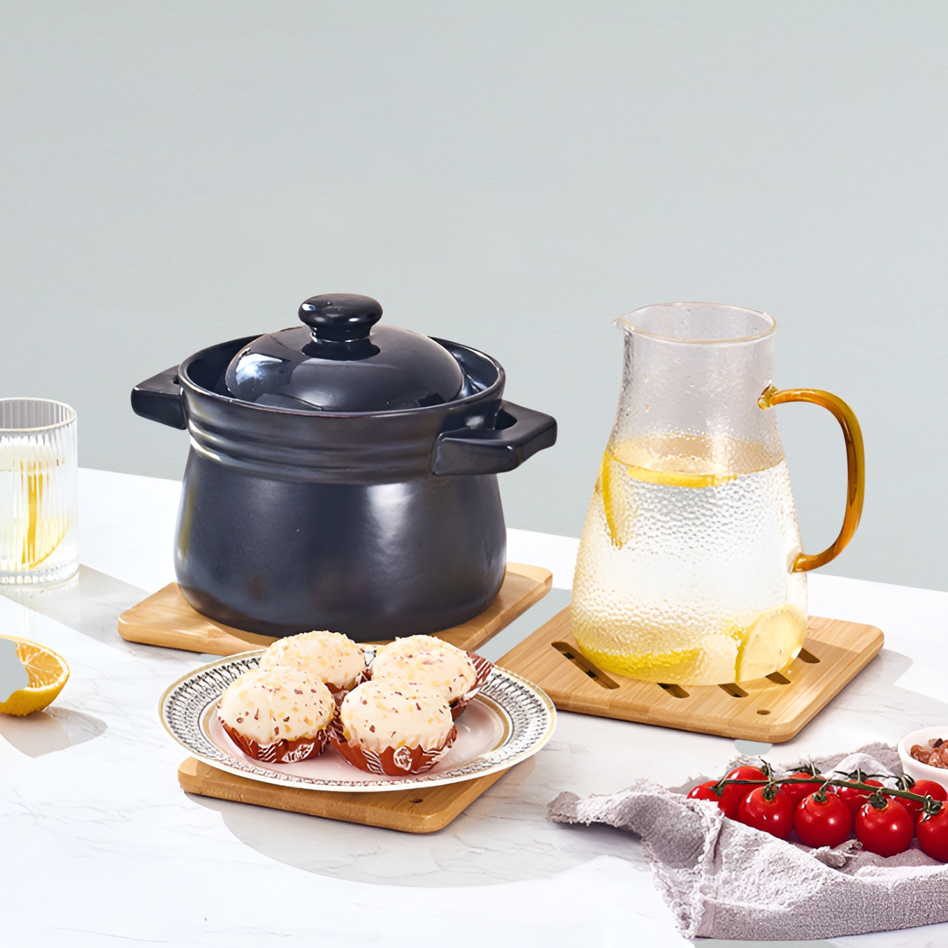 鍋敷き おしゃれ 鍋敷き 耐熱 木製 鍋敷き ツリーデザイン鍋敷きセット クリスマスツリー型 収納スタンド付き 鍋敷き 木