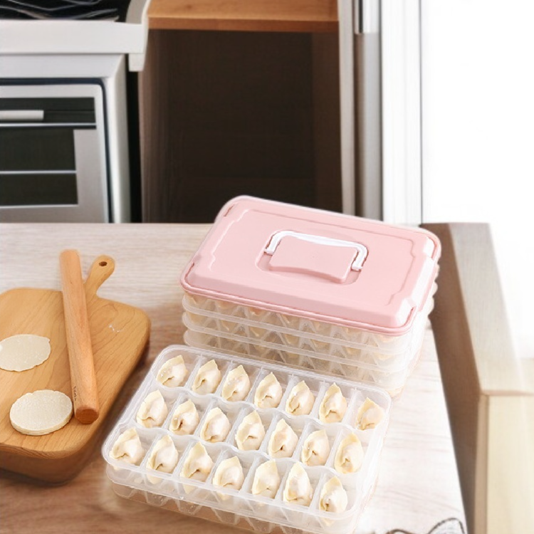 多層密封家庭用冷蔵庫餃子箱 多機能冷凍餃子オーガナイザー トレイワンタンクリスパー