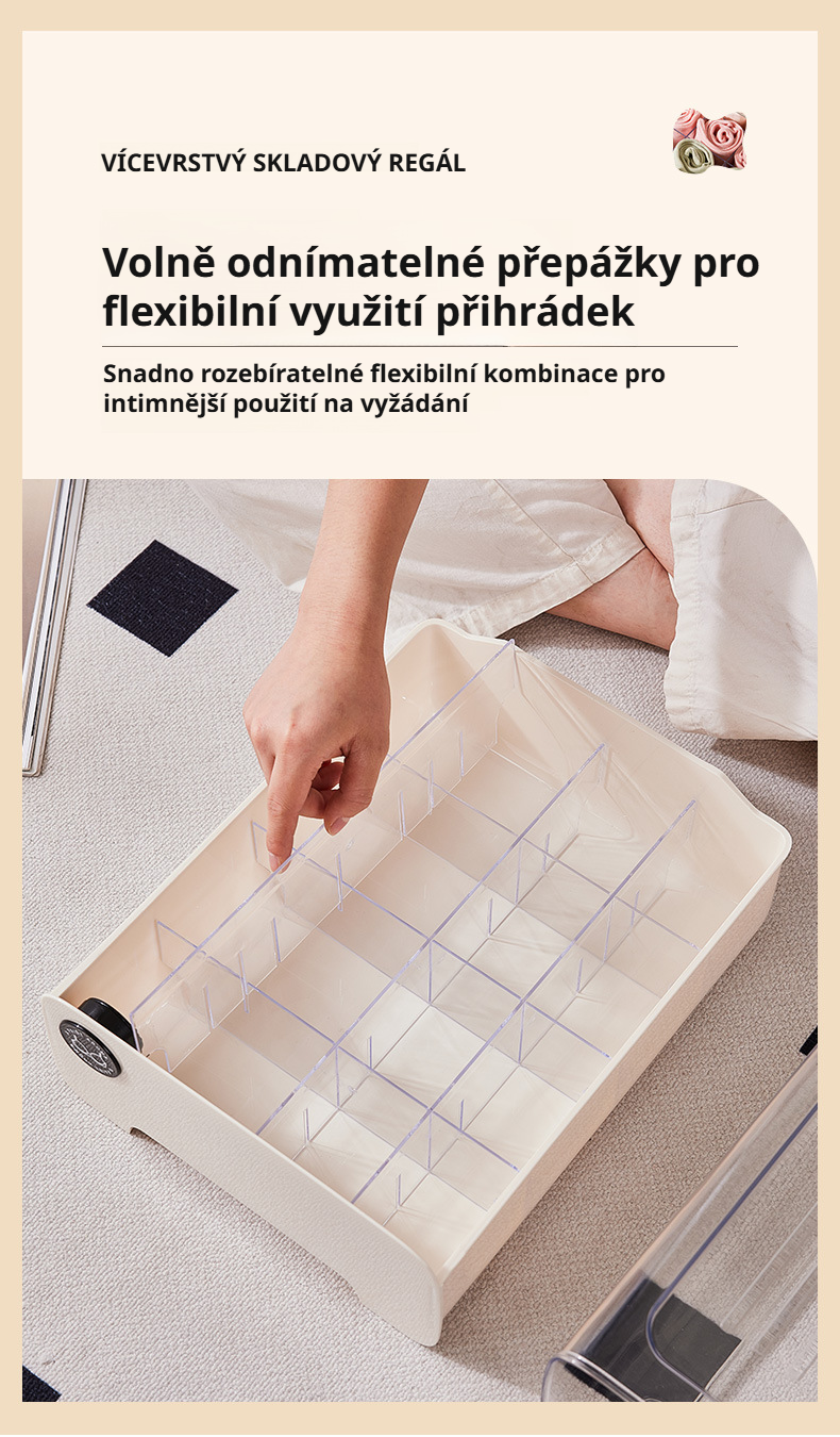 Úložný box do skříně pro studenty v cream stylu