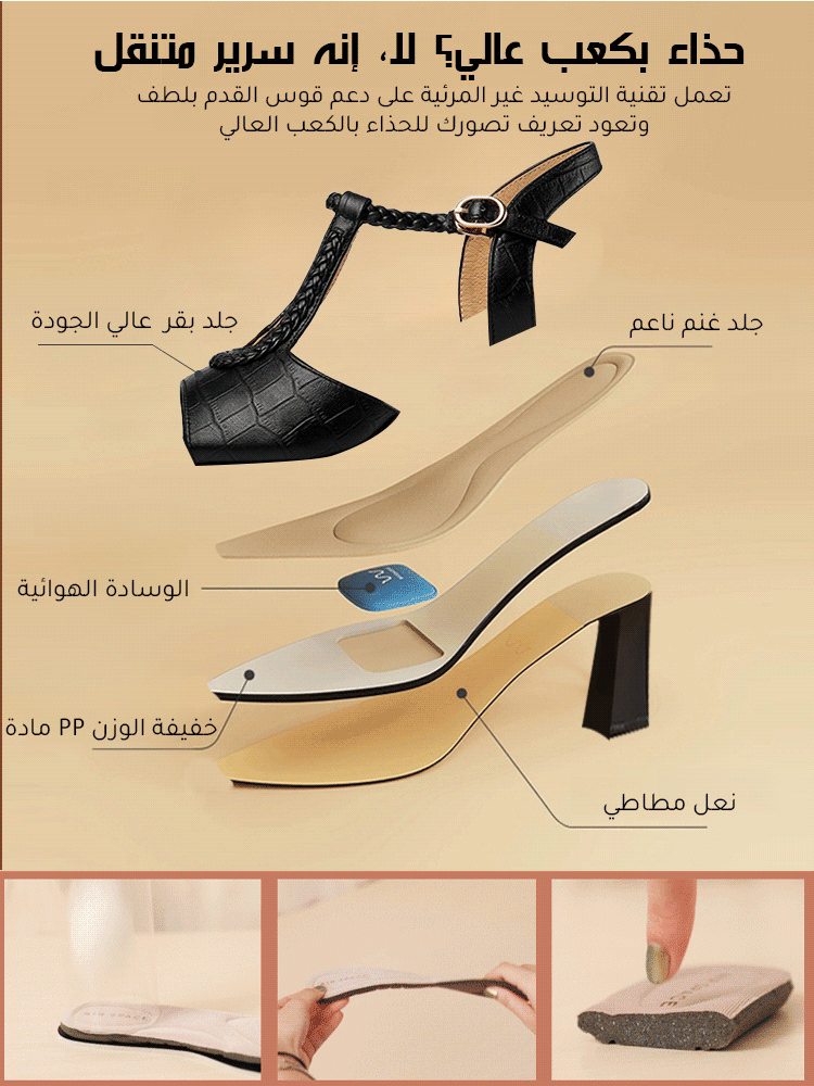 صندل راقي عصري مفتوح من الأمام من جلد البقر المزين بنقش جلد التمساح ذو نعل سميك وكعب عال مربع للنساء
