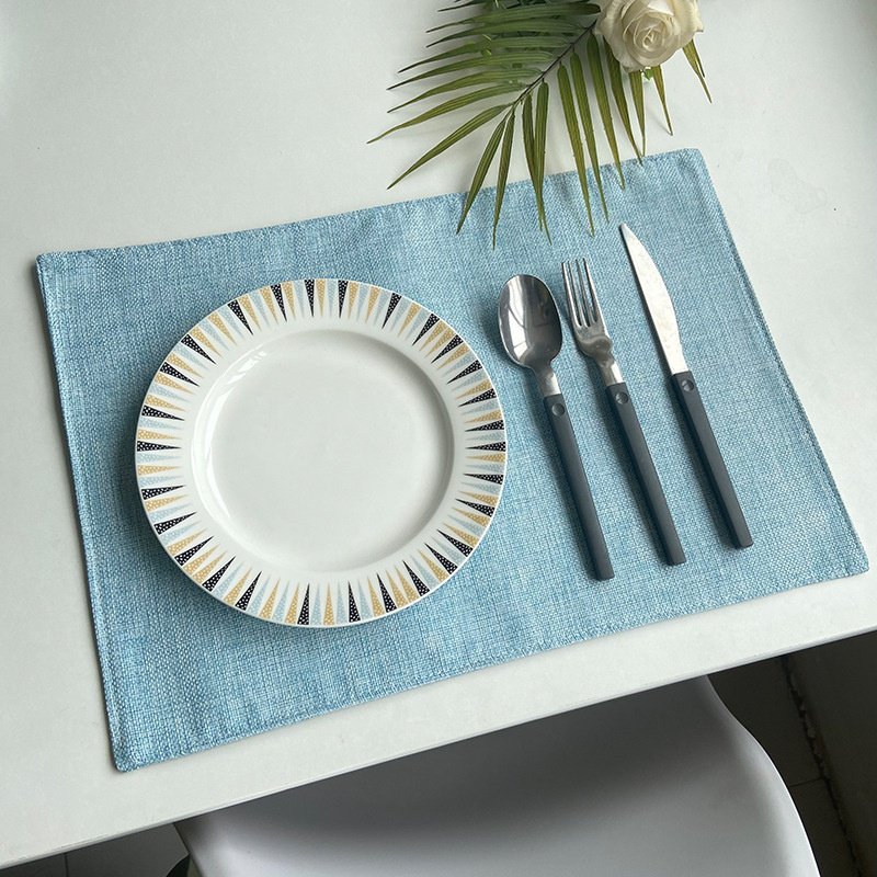 Double-layer imitation linen cloth placemats placemats hotel box insulation pad style home coasters