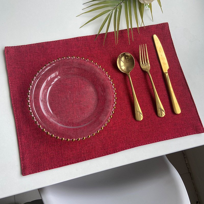 Double-layer imitation linen cloth placemats placemats hotel box insulation pad style home coasters