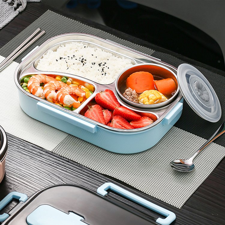ステンレス製仕切り付き保温弁当箱