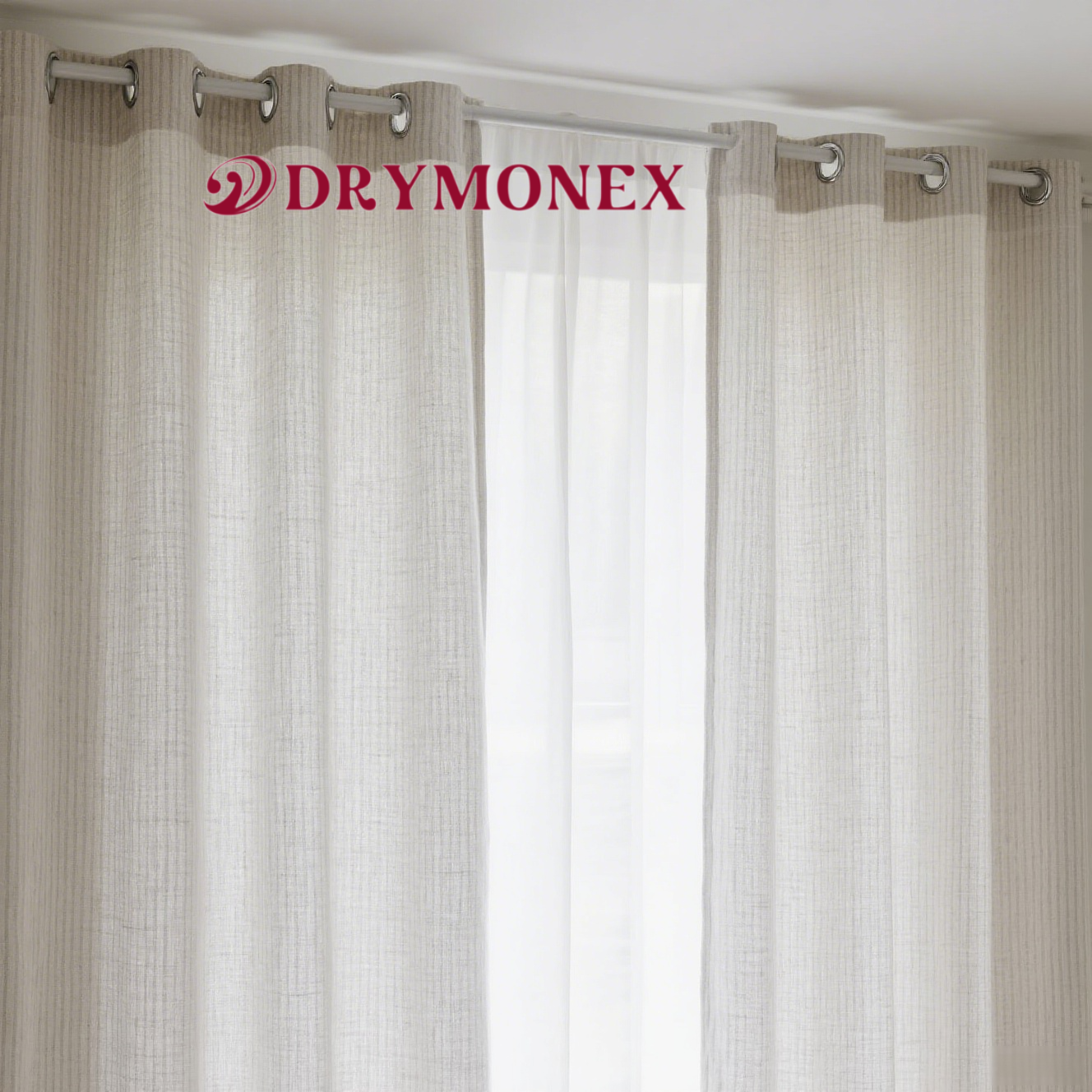 日本の温かみのあるリネンカーテン