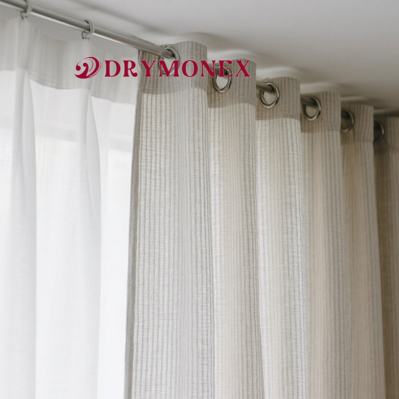 日本の温かみのあるリネンカーテン