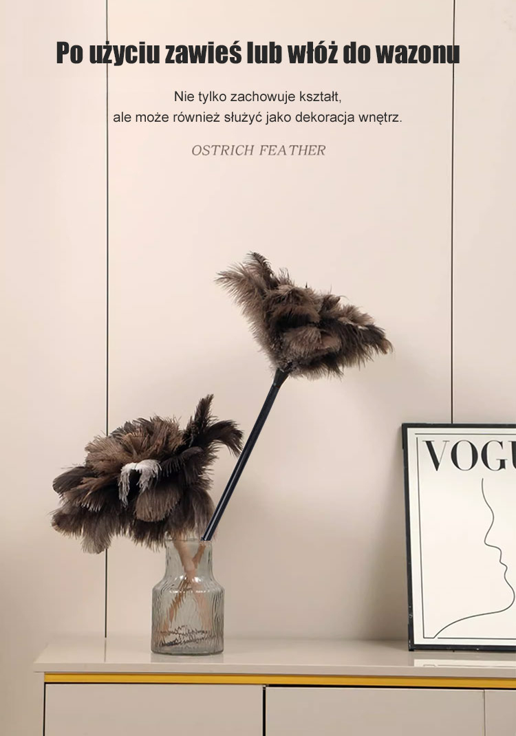 Miotełka z piór strusia idealna dla alergików