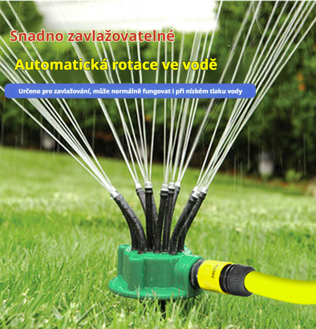 360stupňová flexibilní zahradní postřikovací hlavice v provozu