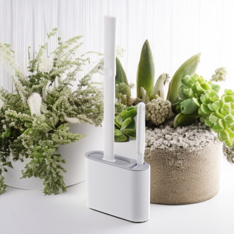 Sada flexibilních toaletních kartáčů s držákem