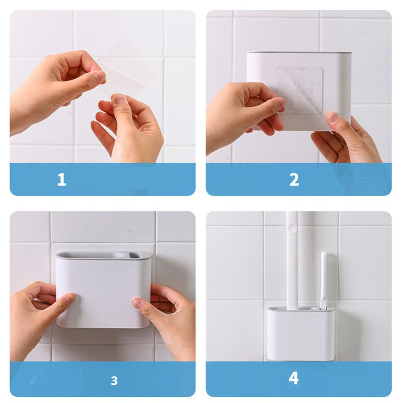 Koupelnový doplněk – flexibilní toaletní kartáč s držákem