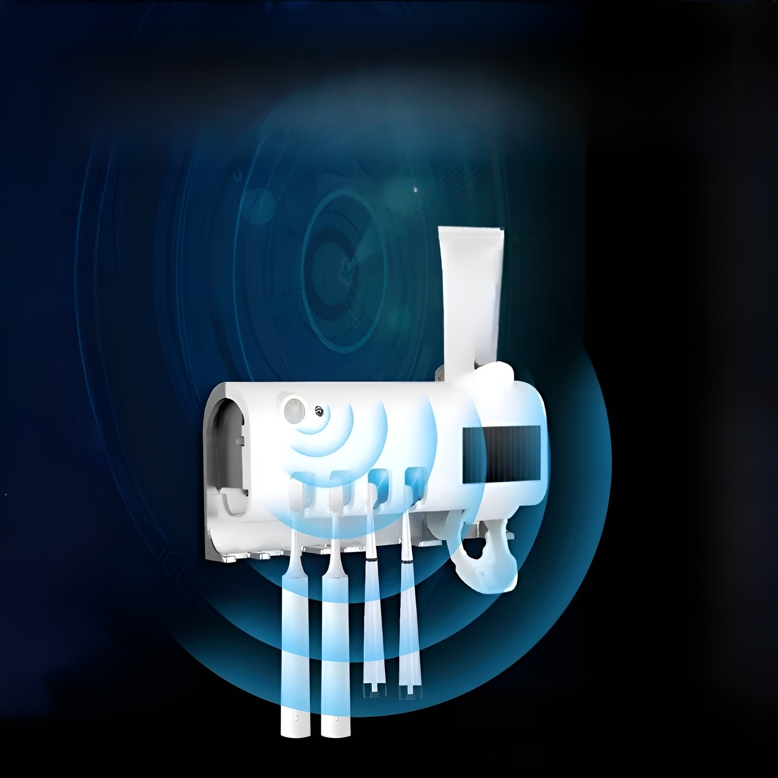 歯ブラシ 除菌器 歯ブラシ 除菌装置 UV-C LEDライト搭載 壁掛け式 穴あけ不要 梅雨対策 静音 USB充電式 自動タイマー コンパクト 家族用 髭剃り対応 定時除菌