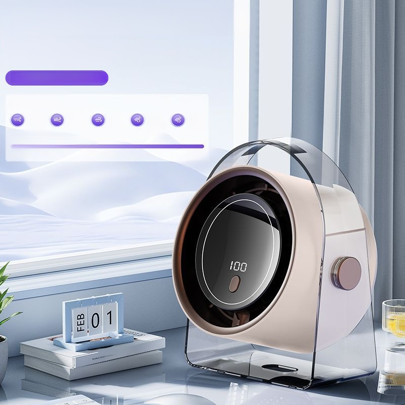 고풍력 탁상용 미니 선풍기 가정용 순환 고풍력 항속 항속 탁상용 선풍기 디지털 타이밍 미니 선풍기