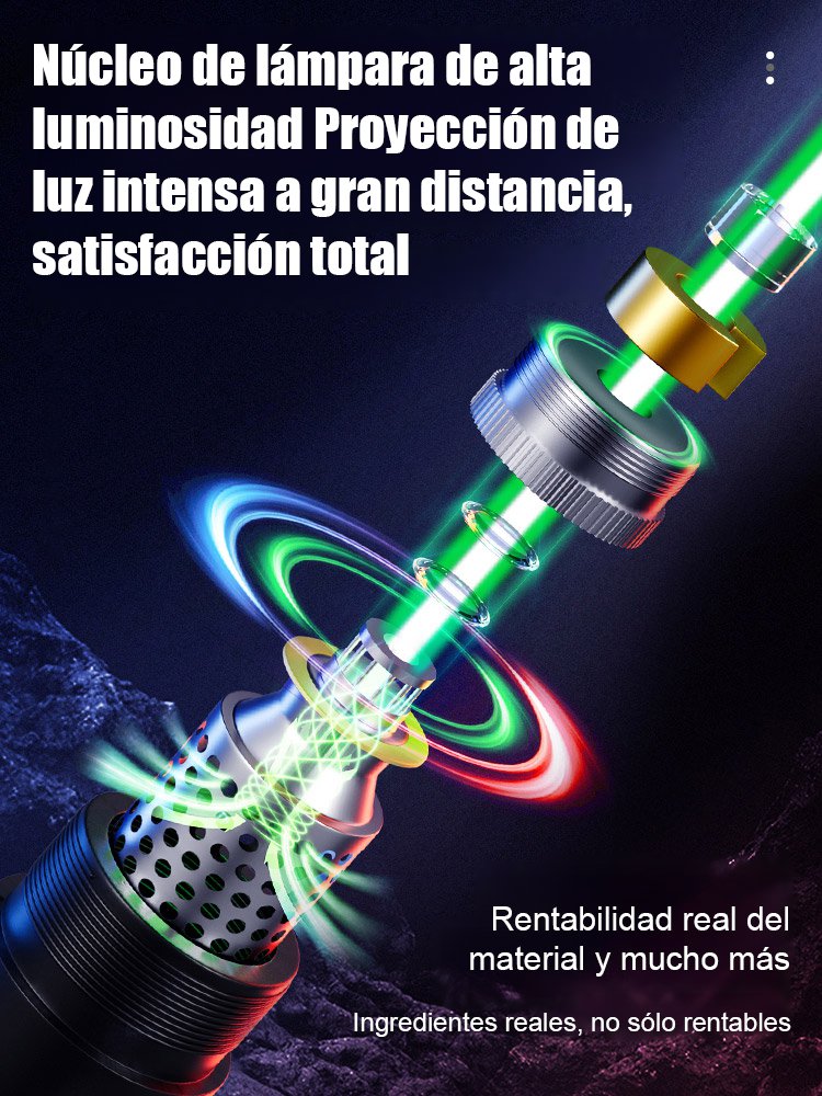 Láser de alta potencia con luz intensa de largo alcance.