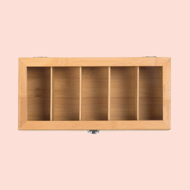 Bamboo Tea Bag Storage Box