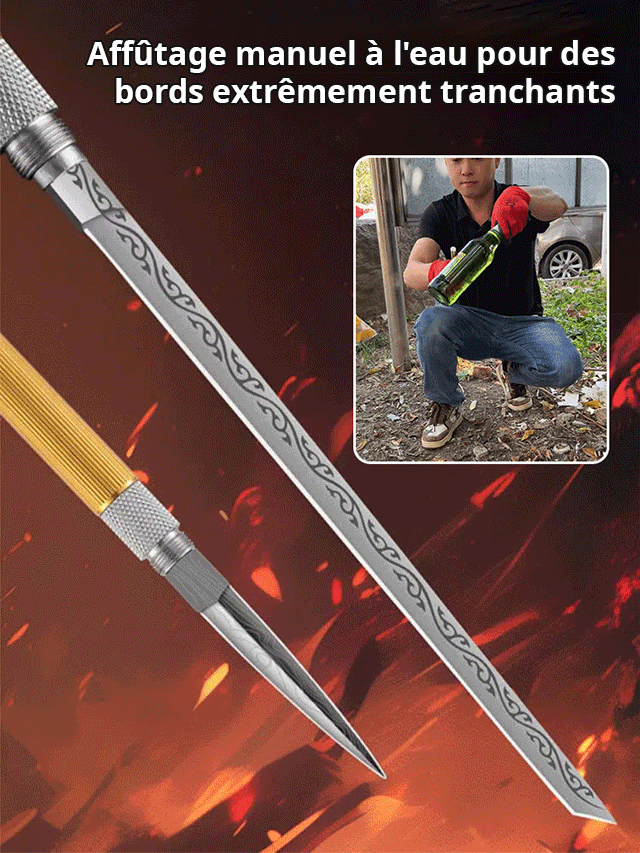 Couteau de défense extérieure avec poinçon intégré