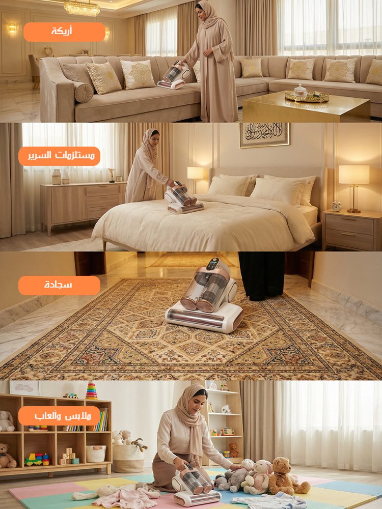 جهاز إزالة عث الغبار الكهربائي اللاسلكي بالأشعة فوق البنفسجية والضربات القوية 