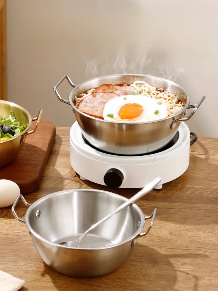 304ステンレス両耳付きボウル+スプーン