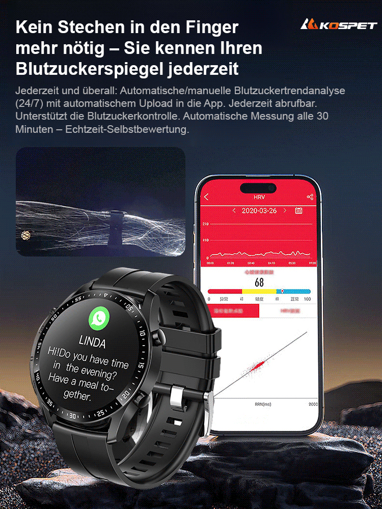 T3 Multifunktions-Sauerstoff-Herzfrequenz-Smart-Sportuhr